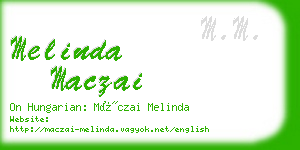 melinda maczai business card